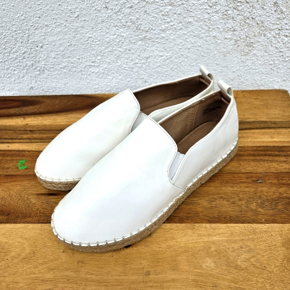 White Espadrille Slip-On Shoes
